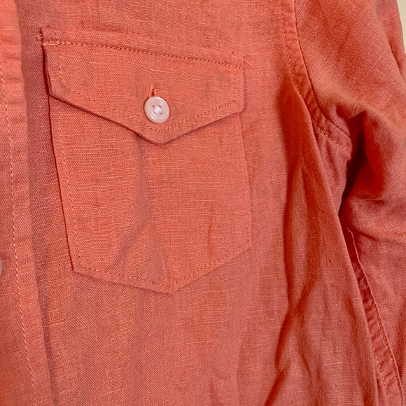 GAP kids Orange button down linen shirt. - Picture 10 of 10